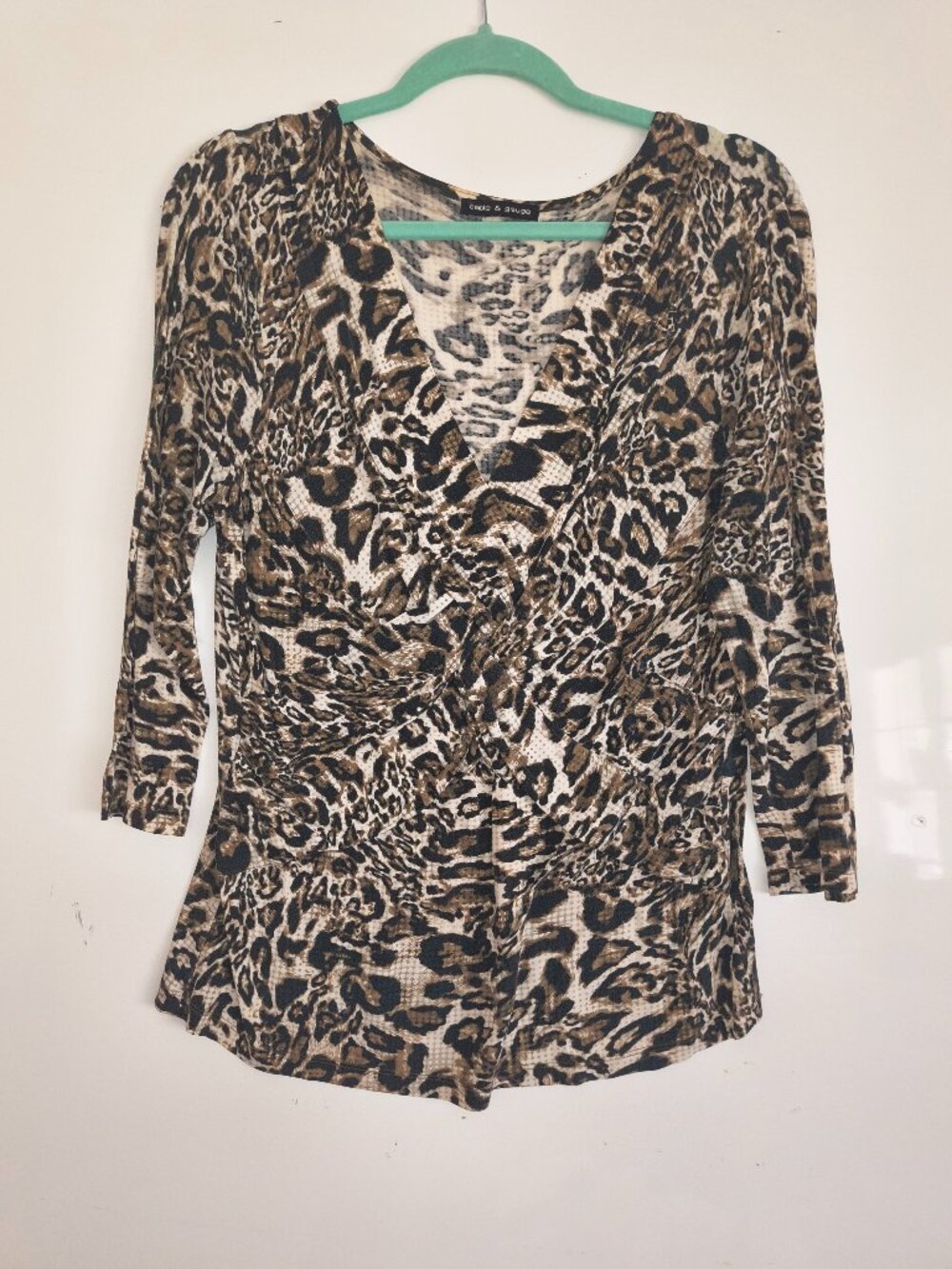 Cable and Guage Animal Print Blouse